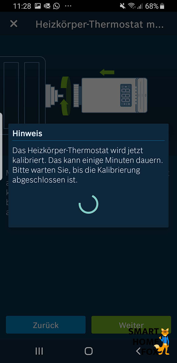 Automatische Kalibrierung durch die App